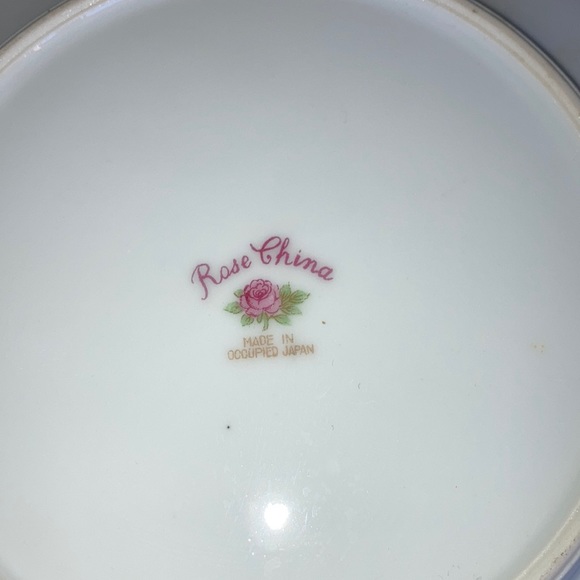 ROSE CHINA made in Occupied Japan, set of 4 gilded dessert plates $35 - Picture 3 of 8